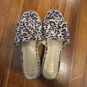 Lulu's Leopard Print Platform Espadrille Sandals